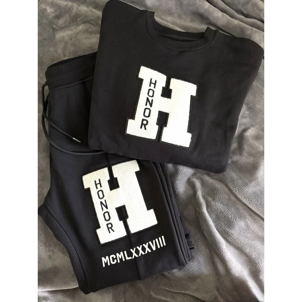 Honor The Gift Sweatsuit Set Men's Medium Black H Honor MCM LXXXVIII 2PC